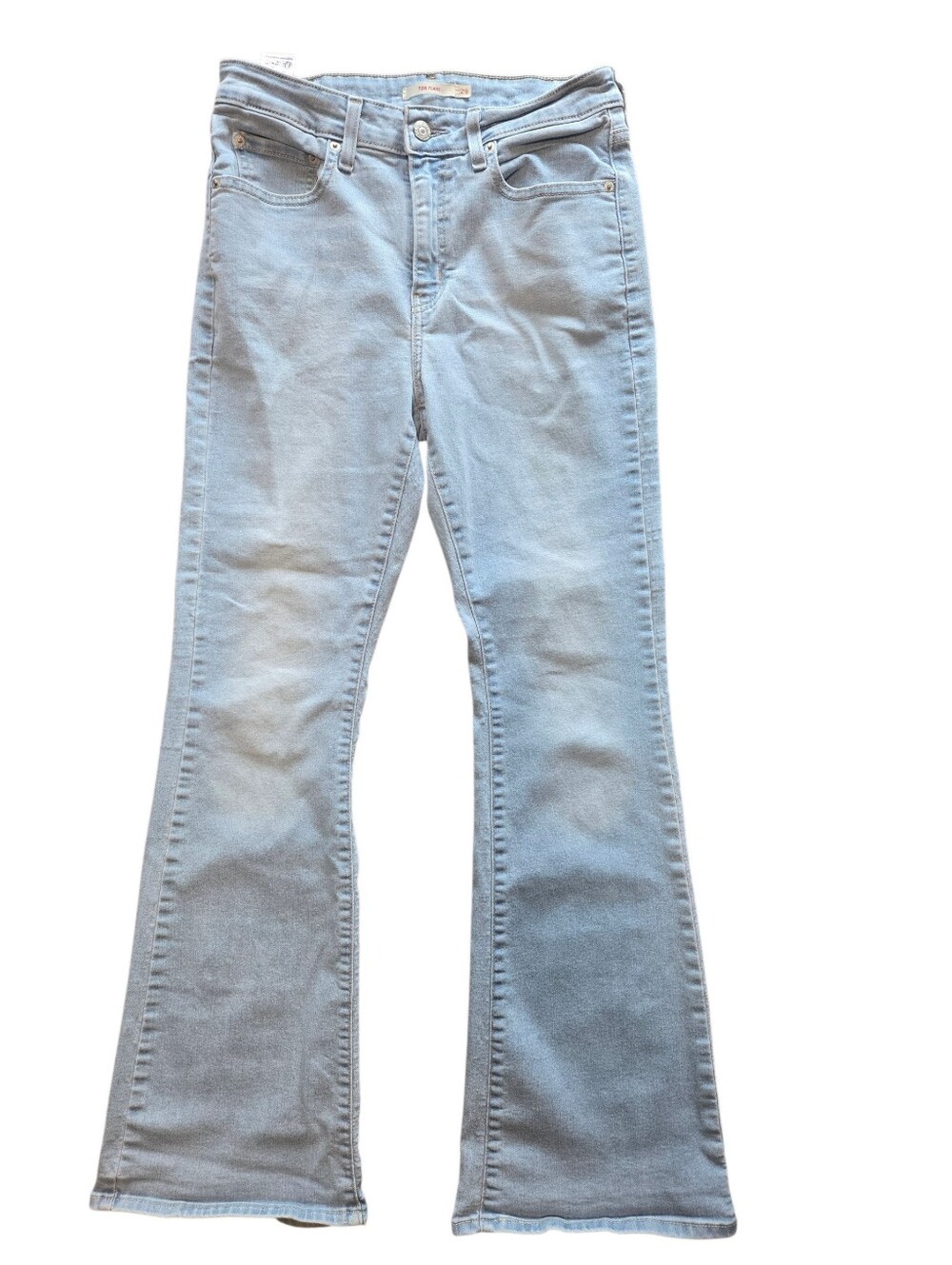 Levi's Womens 726 Flare Lightwash Distressed Denim Jeans, 29, Hippie Boho Y2k